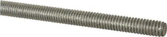 Made in USA - 1/2-13 UNC (Coarse), 6' Long, Low Carbon Steel Threaded Rod - Zinc-Plated Finish, Right Hand Thread - Americas Industrial Supply
