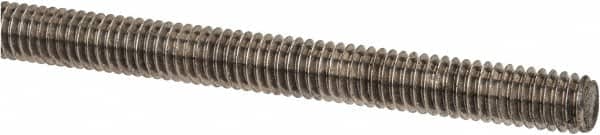 Made in USA - 5/8-11 UNC (Coarse), 6' Long, Low Carbon Steel Threaded Rod - Zinc-Plated Finish, Right Hand Thread - Americas Industrial Supply