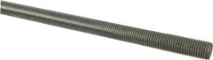 Made in USA - 1-8 UNC (Coarse), 6' Long, Low Carbon Steel Threaded Rod - Zinc-Plated Finish, Right Hand Thread - Americas Industrial Supply