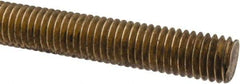 Made in USA - 1/2-13 UNC (Coarse), 6' Long, Brass Threaded Rod - Right Hand Thread - Americas Industrial Supply
