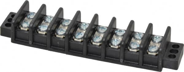 Ideal - 8 Poles, 600 Volt, 30 Amp, -40 to 266°F, Polyester Thermoplastic, Polyester Thermoplastic Multipole Terminal Block - Zinc Plated Steel, 22 to 10 AWG Compatibility, 0.81 Inch High - Americas Industrial Supply