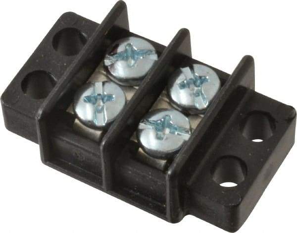 Ideal - 2 Poles, 300 Volt, 30 Amp, -40 to 266°F, Polyester Thermoplastic, Polyester Thermoplastic Multipole Terminal Block - Zinc Plated Steel, 22 to 14 AWG Compatibility, 0.41 Inch High - Americas Industrial Supply