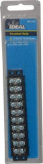 Ideal - 10 Poles, 300 Volt, 30 Amp, -40 to 266°F, Polyester Thermoplastic, Polyester Thermoplastic Multipole Terminal Block - Zinc Plated Steel, 22 to 14 AWG Compatibility, 0.41 Inch High - Americas Industrial Supply