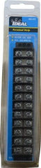 Ideal - 12 Poles, 300 Volt, 30 Amp, -40 to 266°F, Polyester Thermoplastic, Polyester Thermoplastic Multipole Terminal Block - Zinc Plated Steel, 22 to 12 AWG Compatibility, 0.56 Inch High - Americas Industrial Supply