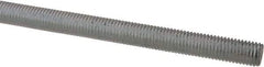 Made in USA - 1/4-28 UNF (Fine), 6' Long, Low Carbon Steel Threaded Rod - Zinc-Plated Finish, Right Hand Thread - Americas Industrial Supply
