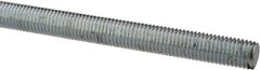 Made in USA - 5/16-24 UNF (Fine), 6' Long, Low Carbon Steel Threaded Rod - Zinc-Plated Finish, Right Hand Thread - Americas Industrial Supply