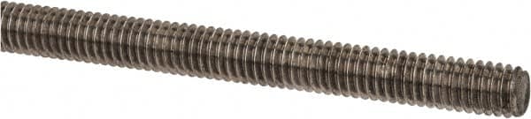 Made in USA - 1/2-20 UNF (Fine), 6' Long, Low Carbon Steel Threaded Rod - Zinc-Plated Finish, Right Hand Thread - Americas Industrial Supply