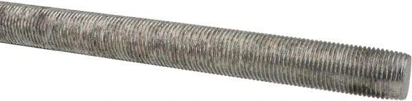 Made in USA - 5/8-18 UNF (Fine), 6' Long, Low Carbon Steel Threaded Rod - Zinc-Plated Finish, Right Hand Thread - Americas Industrial Supply
