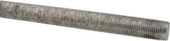 Made in USA - 5/8-18 UNF (Fine), 6' Long, Low Carbon Steel Threaded Rod - Zinc-Plated Finish, Right Hand Thread - Americas Industrial Supply