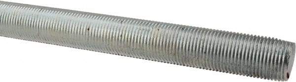 Made in USA - 3/4-16 UNF (Fine), 6' Long, Low Carbon Steel Threaded Rod - Zinc-Plated Finish, Right Hand Thread - Americas Industrial Supply