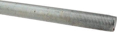 Made in USA - 3/4-16 UNF (Fine), 6' Long, Low Carbon Steel Threaded Rod - Zinc-Plated Finish, Right Hand Thread - Americas Industrial Supply