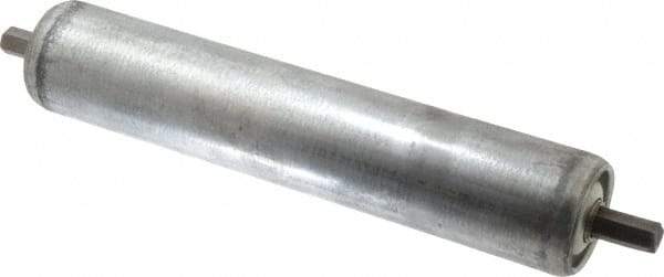 Made in USA - Replacement Conveyor Roller for 10 Inches Between Frame - 1.9 Inch Diameter, 7/16 Inch Axle, Galvanized Steel Finish, 16 Gage - Americas Industrial Supply