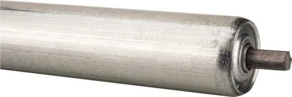 Made in USA - Replacement Conveyor Roller for 28 Inches Between Frame - 1.9 Inch Diameter, 7/16 Inch Axle, Galvanized Steel Finish, 16 Gage - Americas Industrial Supply