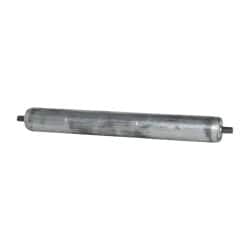 Made in USA - Replacement Conveyor Roller for 28 Inches Between Frame - 1.9 Inch Diameter, 7/16 Inch Axle, Galvanized Steel Finish, 14 Gage - Americas Industrial Supply