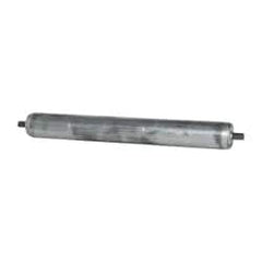 Made in USA - Replacement Conveyor Roller for 28 Inches Between Frame - 1.9 Inch Diameter, 7/16 Inch Axle, Galvanized Steel Finish, 14 Gage - Americas Industrial Supply