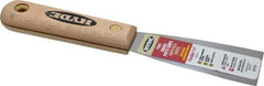Hyde Tools - 1-1/2" Wide Steel Putty Knife - Flexible, Hardwood Handle, 7-3/4" OAL - Americas Industrial Supply