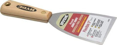 Hyde Tools - Flexible Carbon Steel 1-Edge Scraper - 3" Blade Width, 8-1/4" Long Hardwood Handle - Americas Industrial Supply