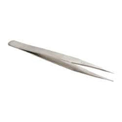 Value Collection - 4-3/4" OAL 3-SA Dumont-Style Swiss Pattern Tweezers - Tapered Shanks with Beveled Edges, Honed, Sharp Points - Americas Industrial Supply