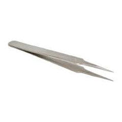 Value Collection - 4-3/8" OAL 5-SA Dumont-Style Swiss Pattern Tweezers - Similar to Pattern #4 Except Very Narrow Needle-Like Points - Americas Industrial Supply