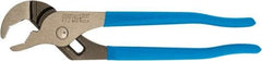 Channellock - 9-1/2" OAL, 1-1/2" Max Capacity, 5 Position Tongue & Groove Pliers - Standard V-Jaws, Curved Head, Plastic Dipped Handles - Americas Industrial Supply