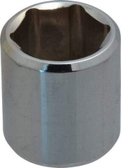 Proto - 3/8" Drive, Standard Hand Socket - 6 Points, 1-3/16" OAL, Chrome Finish - Americas Industrial Supply