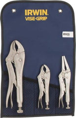 Irwin - 3 Piece Locking Plier Set - Comes in Tool Roll - Americas Industrial Supply
