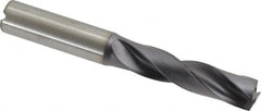 Kennametal - 12.8mm 180° Spiral Flute Solid Carbide Screw Machine Drill Bit - Right Hand Cut, 60mm Flute Length, 107mm OAL, Flat-Bottom Point, Straight Shank, Through Coolant - Americas Industrial Supply