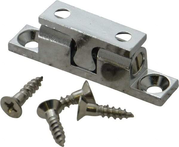 Sugatsune - 1.97" Long x 0.39" Wide x 0.63" High, Zinc Alloy Tension Catch - Chrome Plated, 2.9(6.4) N/Lb Pull Force, 3.1(6.8) N/Lb Push Force, 1-3/16" Long Strike, 23/64" Wide Strike - Americas Industrial Supply