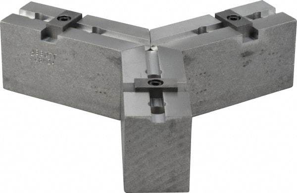 Abbott Workholding Products - Tongue & Groove Attachment, Square Soft Lathe Chuck Jaw - 3 Jaws, Aluminum, 1-3/4" Btw Mount Hole Ctrs, 4" Long x 1-1/2" Wide x 2" High, 5/16" Groove, 3/8" Fastener - Americas Industrial Supply
