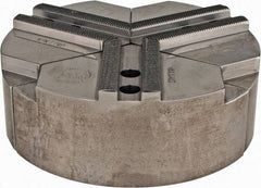 Abbott Workholding Products - 1.5mm x 60° Serrated Attachment, Round Soft Lathe Chuck Jaw - 3 Jaws, Steel, 0.7874" Btw Mount Hole Ctrs, 6" Wide x 2" High, 0.4724" Groove, 0.3937" & 10mm Fastener - Americas Industrial Supply