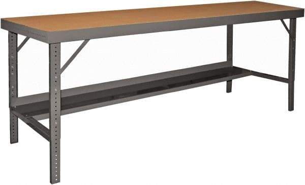 Durham - 120 Wide x 36" Deep x 26" High, Steel Workbench - Folding Legs, Gray - Americas Industrial Supply