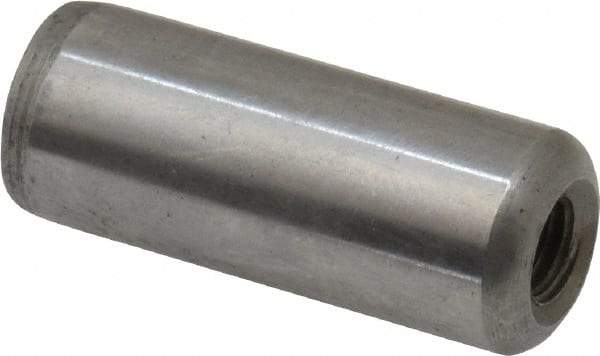 Gibraltar - 1/2" Diam x 1-1/4" Pin Length C-1215 Case Hardened Steel Pull Out Dowel Pin - 1 Beveled & 1 Threaded End - Americas Industrial Supply