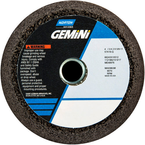 4″ / 3″ × 2″ × 5/8″-11 Gemini Snagging Wheel Type 11 Flaring Cup 16 Grit Aluminum Oxide - Americas Industrial Supply