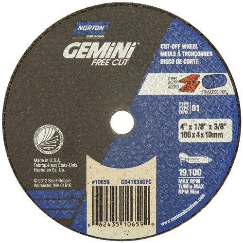 4″ × 1/8″ × 3/8″ Gemini Small Diameter Cut-Off Wheel Aluminum Oxide - Americas Industrial Supply