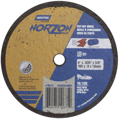 4″ × 0.035″ × 3/8″ NorZon Plus Small Diameter Cut-Off Wheel Type 01 Straight Aluminum Oxide - Americas Industrial Supply