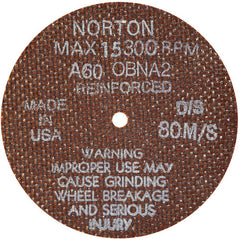 4″ × 0.035″ × 1/4″ Small Diameter Cut-Off Wheel Type 01 Straight 60 Grit Aluminum Oxide - Americas Industrial Supply