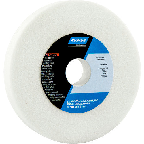 4″ × 1/2″ × 3/4″ 38A Toolroom Wheel Type 01 Straight 60 Grit Aluminum Oxide - Americas Industrial Supply