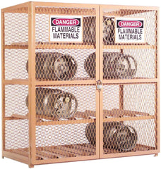 Durham - 3 Shelf Gas Cylinder Storage Cabinet - Steel, 60" Wide x 30" Deep x 71-3/4" High - Americas Industrial Supply