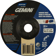 6 × 1/4 × 7/8″ Gemini Grinding Wheel A 24 S Type 27 - Americas Industrial Supply