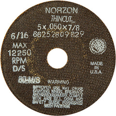 5″ × 1/2″ × 7/8″ NorZon Plus Right Angle Cut-Off Wheel Type 01 Straight 36 Grit - Americas Industrial Supply