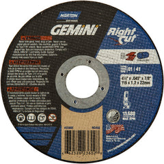‎4-1/2 x .045 × 7/8″ Gemini RightCut Right Angle Cut-Off Wheel A 36 Q Type 01/41 - Americas Industrial Supply