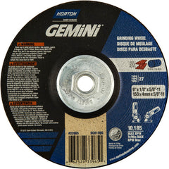 ‎6 × 1/8 × 5/8 - 11″ Gemini Long Life Grinding Wheel A 24 T Type 27 - Americas Industrial Supply