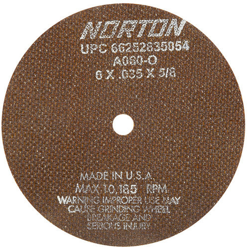 6″ × 0.035″ × 5/8″ Toolroom Cut-Off Wheel Type 01 Straight 60 Grit Aluminum Oxide - Americas Industrial Supply