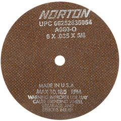 6″ × 0.035″ × 5/8″ Toolroom Cut-Off Wheel Type 01 Straight 60 Grit Aluminum Oxide - Americas Industrial Supply