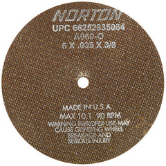 6″ × 0.035″ × 3/8″ Toolroom Cut-Off Wheel Type 01 Straight Aluminum Oxide - Americas Industrial Supply