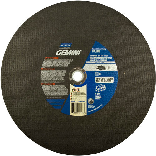 14″ × 1/8″ × 1″ Metal High Speed Cut-Off Wheel Type 01 Straight Aluminum Oxide - Americas Industrial Supply