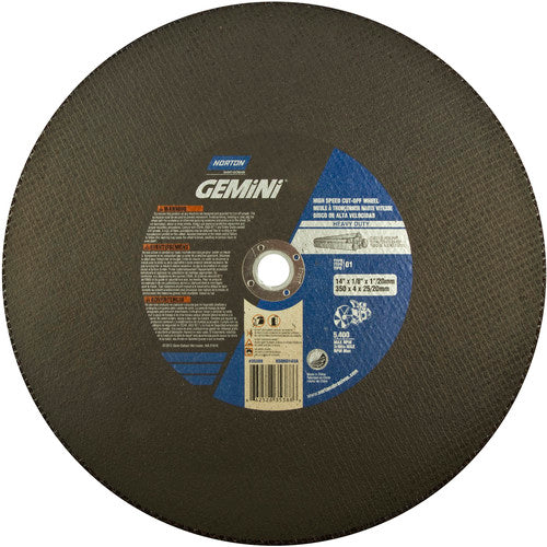 14″ × 1/8″ × 1″ Ductile HD High Speed Cut-Off Wheel Type 01 Straight 24 Grit - Americas Industrial Supply