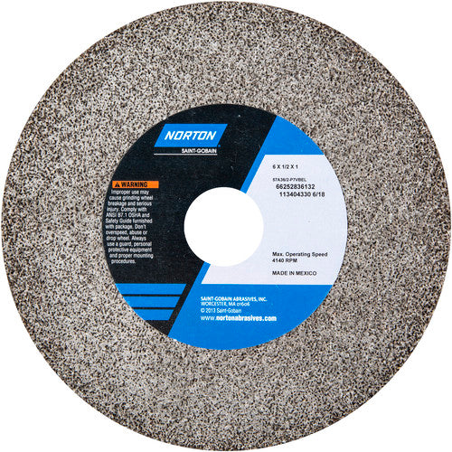 6 × 1/2 × 1″ Gemini Bench and Pedestal Wheel 57A 36 P VBE Type 01 - Americas Industrial Supply