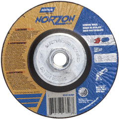 ‎6″ × 1/8″ × 5/8″-11 NorZon Plus Non-Woven Depressed Center Wheel Type 27 24 Grit - Americas Industrial Supply