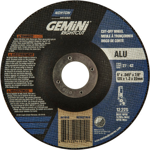 5″ × 0.045″ × 7/8″ Gemini Non-Woven Depressed Center Wheel Type 27 24 Grit - Americas Industrial Supply